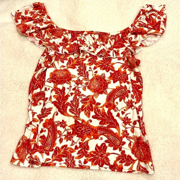 Tommy Hilfiger Red and White Floral Blouse - Picture 2 of 8